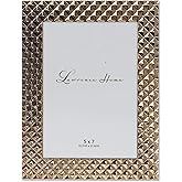 Lawrence Frames Metal Frame, Diamond Pattern, Gold, 5x7