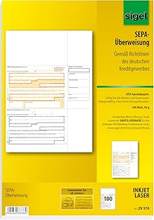 SIGEL ZV570 SEPA-Überweisungen, A4, 100 Blatt, incl. free download Beschriftungsassistent