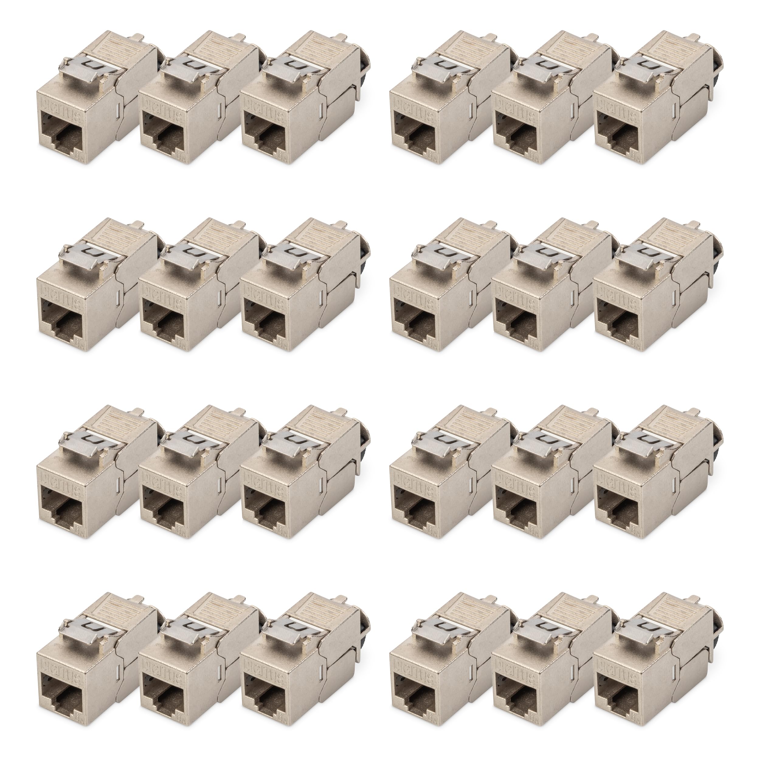 DIGITUS Keystone module cat. 6A shielded - 24 pieces - RJ45 - multi-design - 500 MHz 10G Base-T - metal clip - tool free
