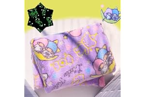 SYMI SMMR Best Gift Glow in The Dark Moon Throw Blanket with Storage Bag, Soft Throw Blanket for Girls Boys, Girls Blanket Gifts for Birthday Valentines Christmas, Kids Blanket, Home Travel Use, 60x50 Purple
