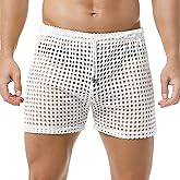 WINTOFW Men's Mesh Fishnet See Through Pants Openwork Drawstring Lounge Long Pants Pajamas Bottoms