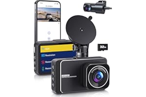 DELLFY Dash Cam, Dashcam Front and Rear Cameras, 4K+2.5K Full HD Dash Camera for Cars, Included 32GB Card, 170°+160° Wide Angle, Night Vision, 24H Parking Mode, Built-in Wi-Fi with App