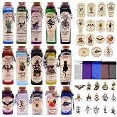 Halloween Potion Bottles,Mini Glass Bottles with Corks Stickers & Pendants | 30 Bottles in 3 sizes, 30 Labels, 30 Metal pendants, 5 Organza Bags, 2 Funnels and Twine for Halloween Indoor Decor