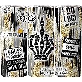 Single Again : Divorced AF - 20oz Skinny Tumbler - Double Wall Skinny Tumbler with Straw and Lid, Insulated Cup Stainless Steel Slim Travel Tumbler for Women and Men 20oz