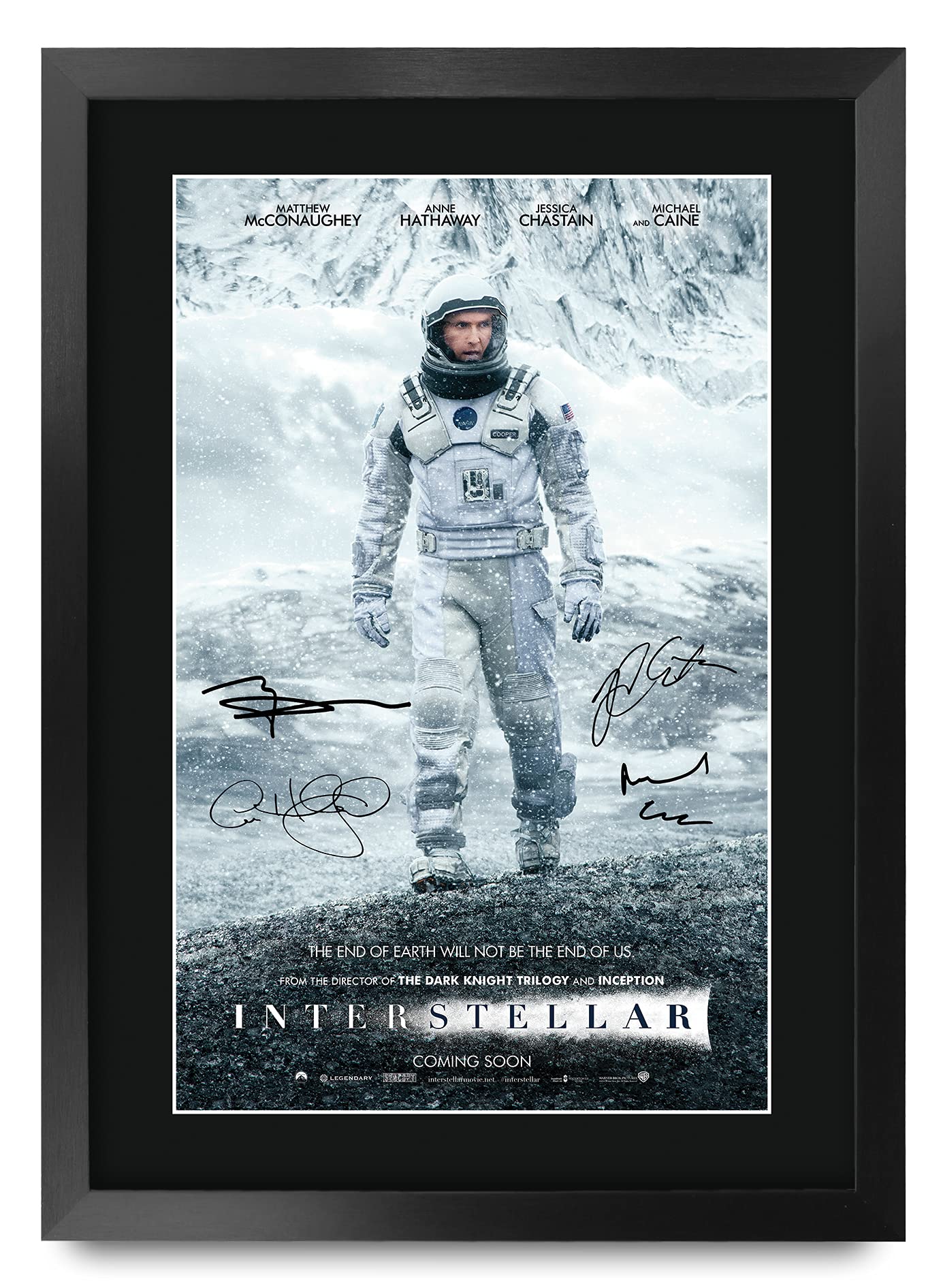 HWC Trading Interstellar Matthew McConaughey, Anne Hathaway Gifts Printed Signed Autograph Picture for Movie Memorabilia Fans - A3 Framed