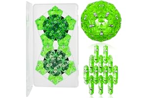 LAFFTRAK Magnetic Fidget Sphere Magnet Toys - Crystal Bright Green - Magnets Sensory Toys - 12 Piece Set - Creativity Beyond Imagination, Inspirational, Recreational, Fun Desk Toy for Adults