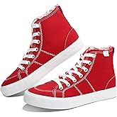 Obtaom Womens/Mens high top Canvas Shoes Play mid Calf Fashion Sneaker Casual lace up hi top Washed Canvas Shoes