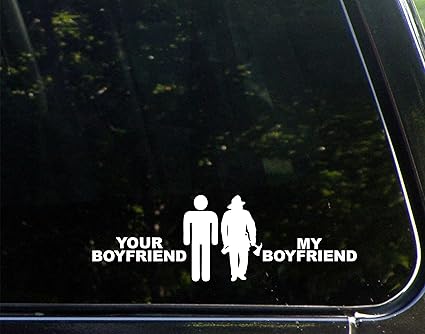 4x I love my boyfriend Decals Stickers car window heart