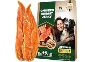 Beloved Pets Chicken Jerky Dog Treats 10.6 OZ - All Natural and Healthy Snacks for Large & Small Dogs - Grain Free and High Protein Meat - Human Grade Pet Chews
