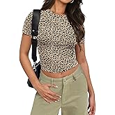 Sampeel Summer Outfirs for Women Y2K Crop Going Out Tops Sexy Fashion Leopard Print Shirts 2025 Beach Vacation Clothes XL