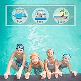 Olicky 2 Pcs Elastic Swim Caps Non-Slip Lightweight Sky Blue Rose Pink view 4