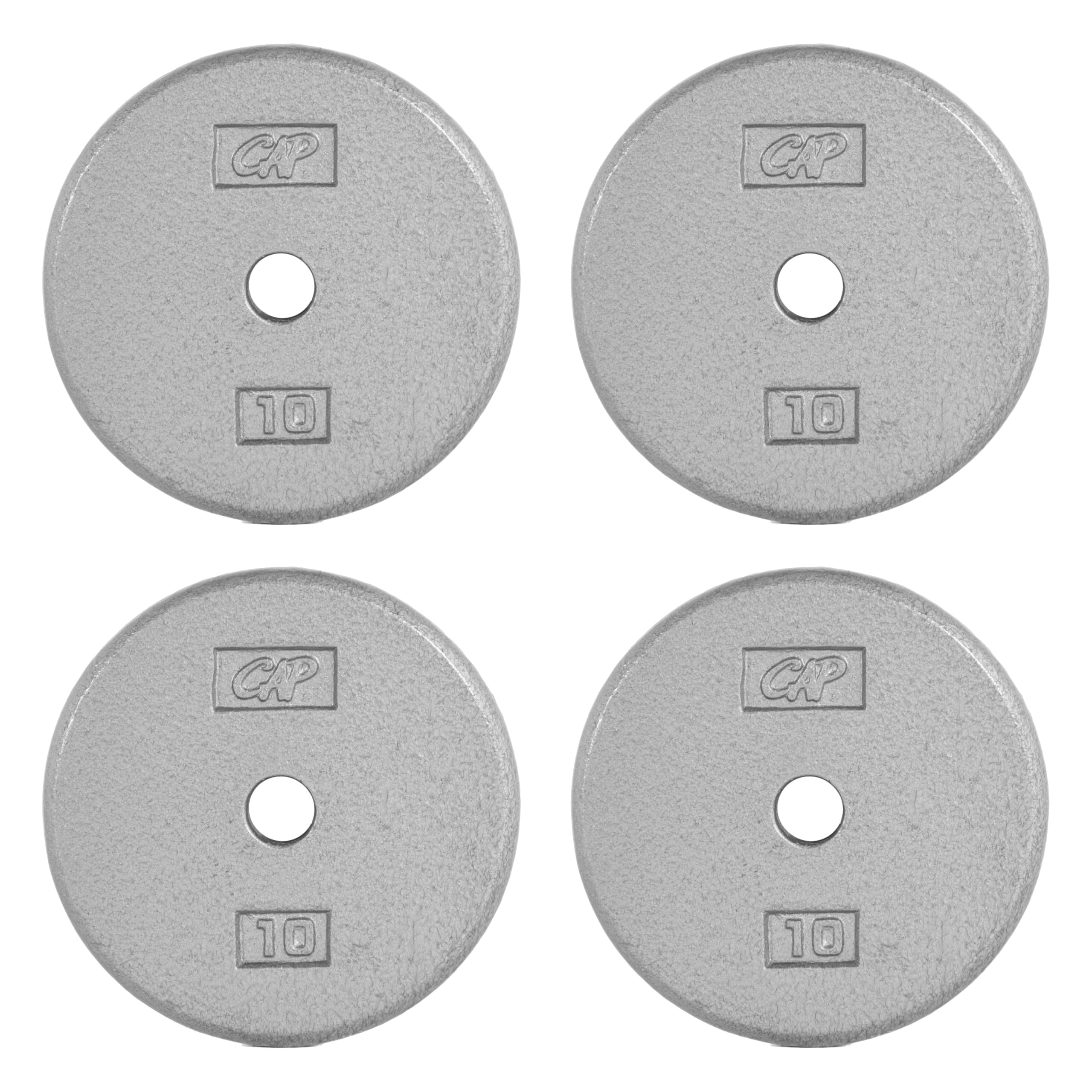 Photo 1 of ***STOCK PHOTO FOR REFERENCE ONLY ***CAP Barbell Cast Iron Standard 1-Inch Weight Plate Set – Barbell Weights for Home Gym, Strength Training, and Weightlifting, 10 lb Set of 4, Gray
