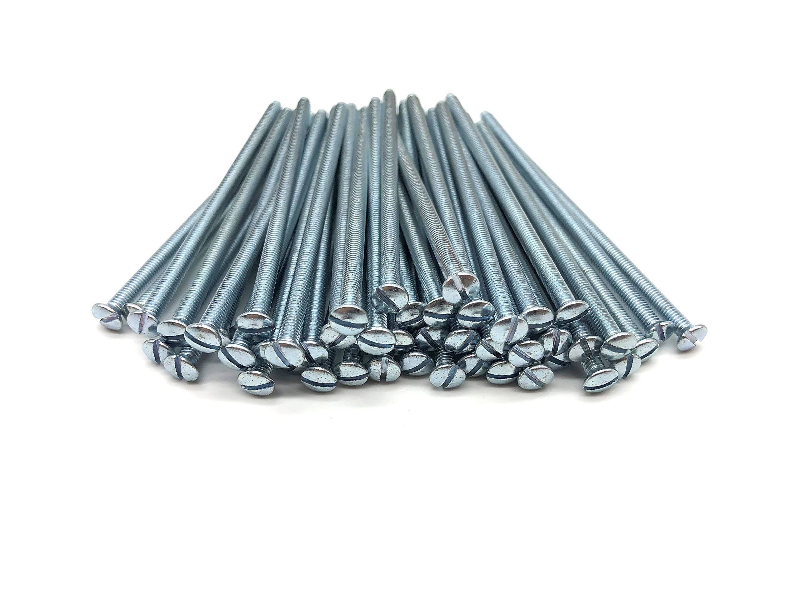 M3.5 Silver Electrical Socket Screws, 75mm, For Switches, Light Switch, Plug Sockets, 3.5mm x 75mm, (50)