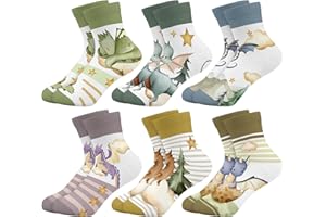 Queenshin Kids Girls Socks Funny Novelty Cute Animals Crew Ankle Socks Birthday Gifts Christmas Stocking Stuffers 6 Pairs