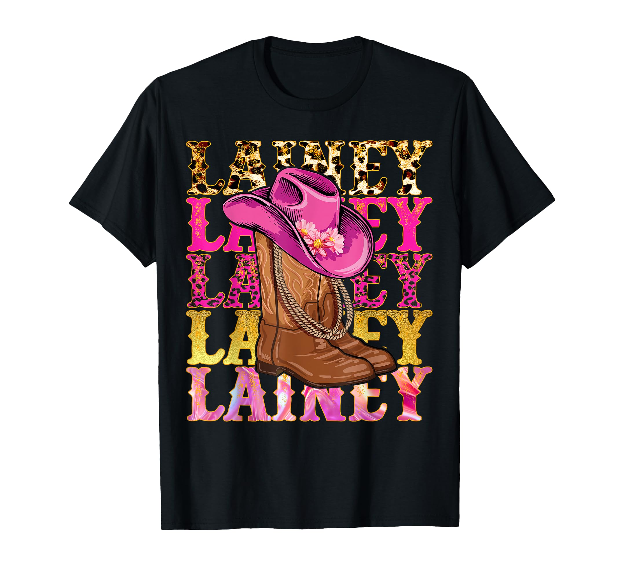 Photo 1 of **PURPLE**Lainey First Name Personalized Birthday Cowgirl Outfit T-Shirt, SMALL Youth
