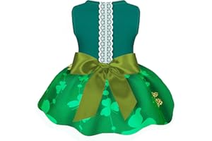 BOTEWO Dog Dress for Small Dogs - Doggy Sundress Soft and Breathable Puppy Dresses for Festival Party(Small, Green)