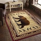 Conrad Trading Cabin Life Area Rug, Southwest/Bear Multi-Color, 7 ft. 10 in. x 10 ft. 3 in., LBC93007
