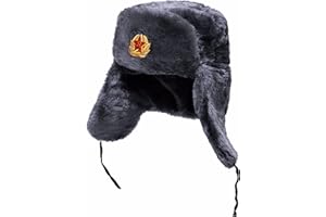 BELEON Ushanka Russian Fur Hat - Soviet Army Trapper Hat - Winter Hat