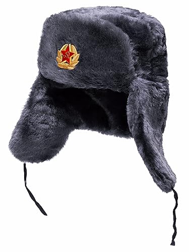 BELEON Ushanka Russian Fur Hat Soviet Army Trapper Hat Winter Hat in  Kuwait Whizz Trapper Hats