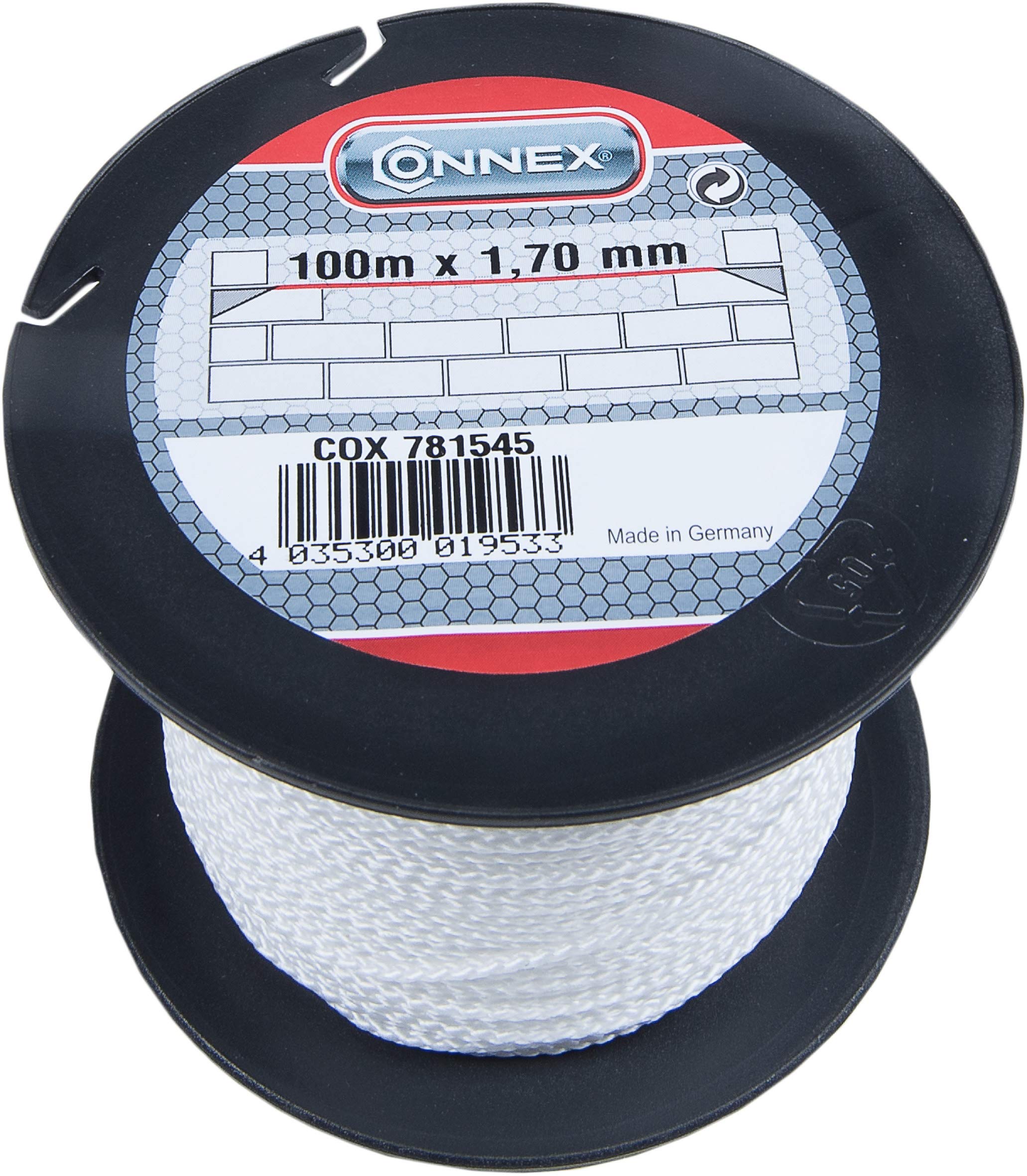 Connex COX781545 Mason's Lacing Cord, White, 1.7 mm x 100 m