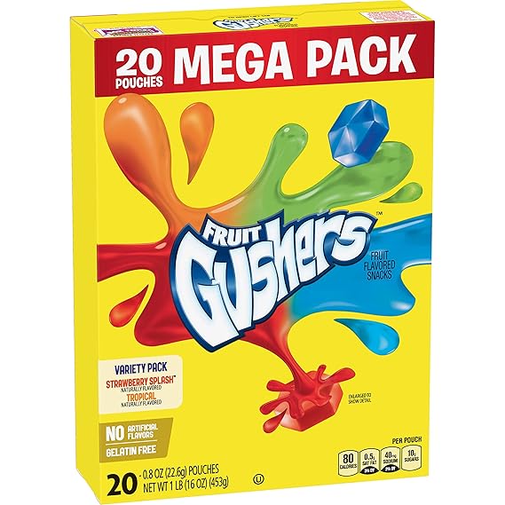Gushers Strawberry Splash and Tropical Flavors, 20 ct