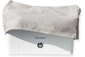 Printer Dust Cover Turntable Cover Case Compatible for HP DeskJet 2755e/2752, Linen Look Antistatic Fabric Burlap Decor with 