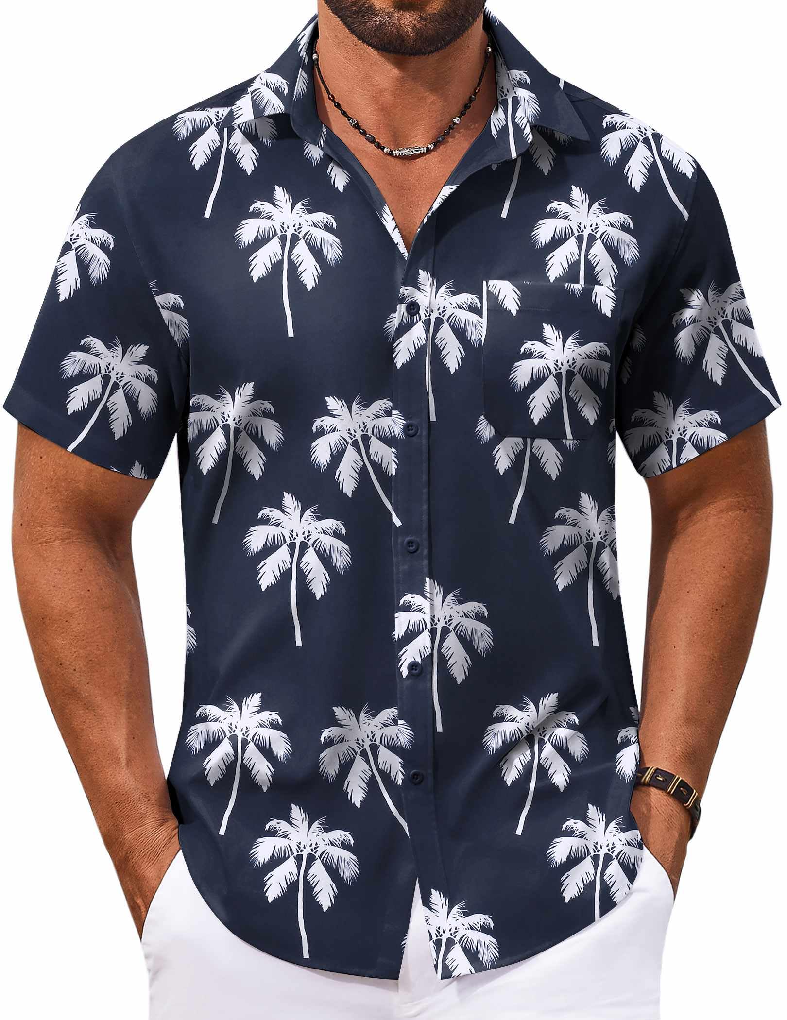 COOFANDY Short Sleeve Button Down Men Funny