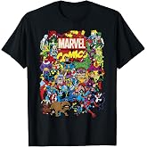 Marvel Comics Retro Classic Avengers Heroes Group Shot T-Shirt