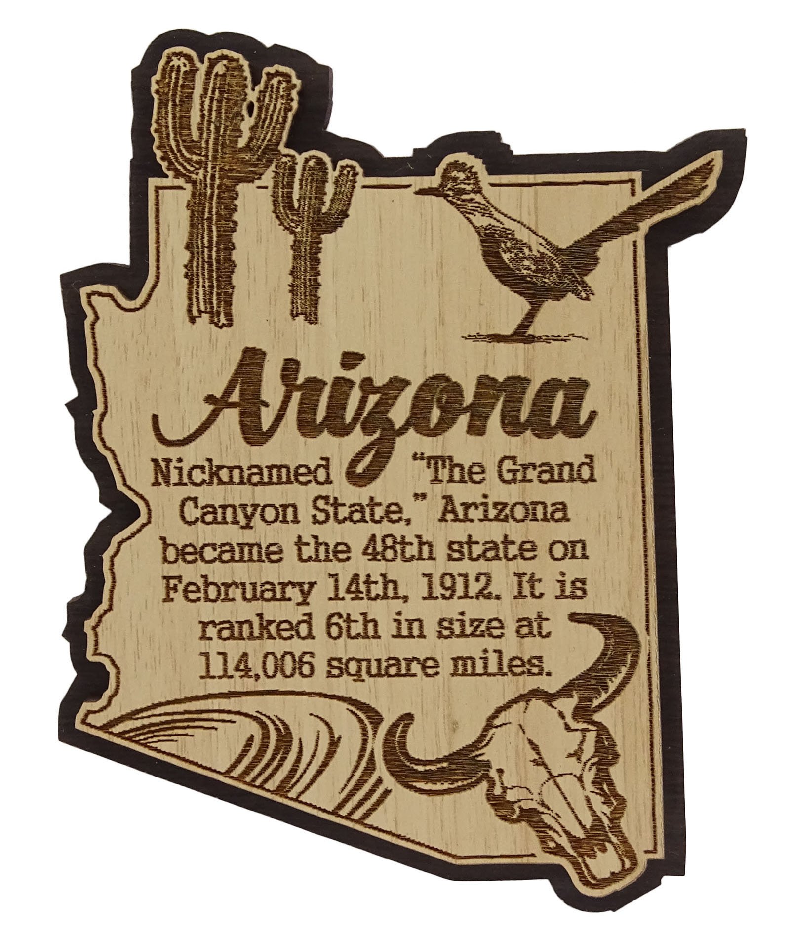 Printtoo USA Arizona State Map Wooden Magnet Souvenir Fridge Magnet Gift