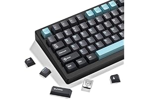 Double Shot PBT keycaps,Apollo Custom Keyboard keycaps,Gray/Dark Blue keycaps 75 persent,Cherry Profile Keycaps for MX Switch