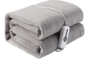 DUODUO Electric Heated Mattress Pad 54" * 75" Full Size, Adjustable 4 Heating Levels & 10Hours Auto Off, Soft Lightweight Sherpa Coral Fleece Bedspread - Gray