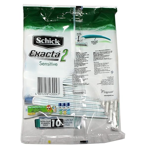 SCHICK EXACTA2 SENSITIVE DISPOSABLE RAZOR, 10 COUNT(PACK OF 2)
