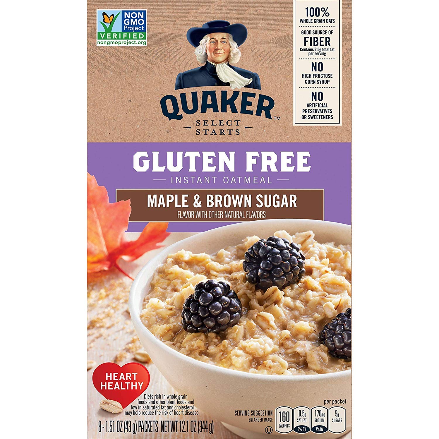 Amazon Com Quaker Gluten Free Instant Oatmeal Maple Brown Sugar 8 Ct