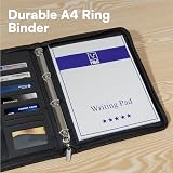 H&S Conference Folder A4 Zipped Leatherette Padfolio with Ring Binder view 6