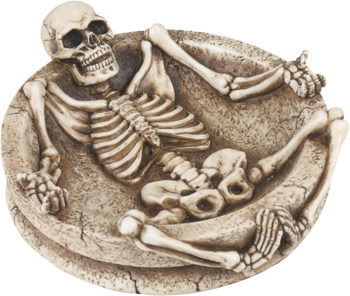 Tumbado esqueleto cenicero - colección de cráneo estatuilla Estatua de humo