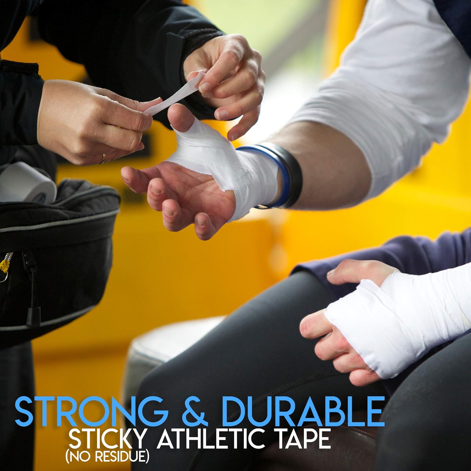 Athletic Sports Tape (White) 45ft | Strong Easy Tear |Perfect for Bats/Lacrosse/Hockey Sticks/Climbers and Boxing (3 Pack): Health & Personal Care