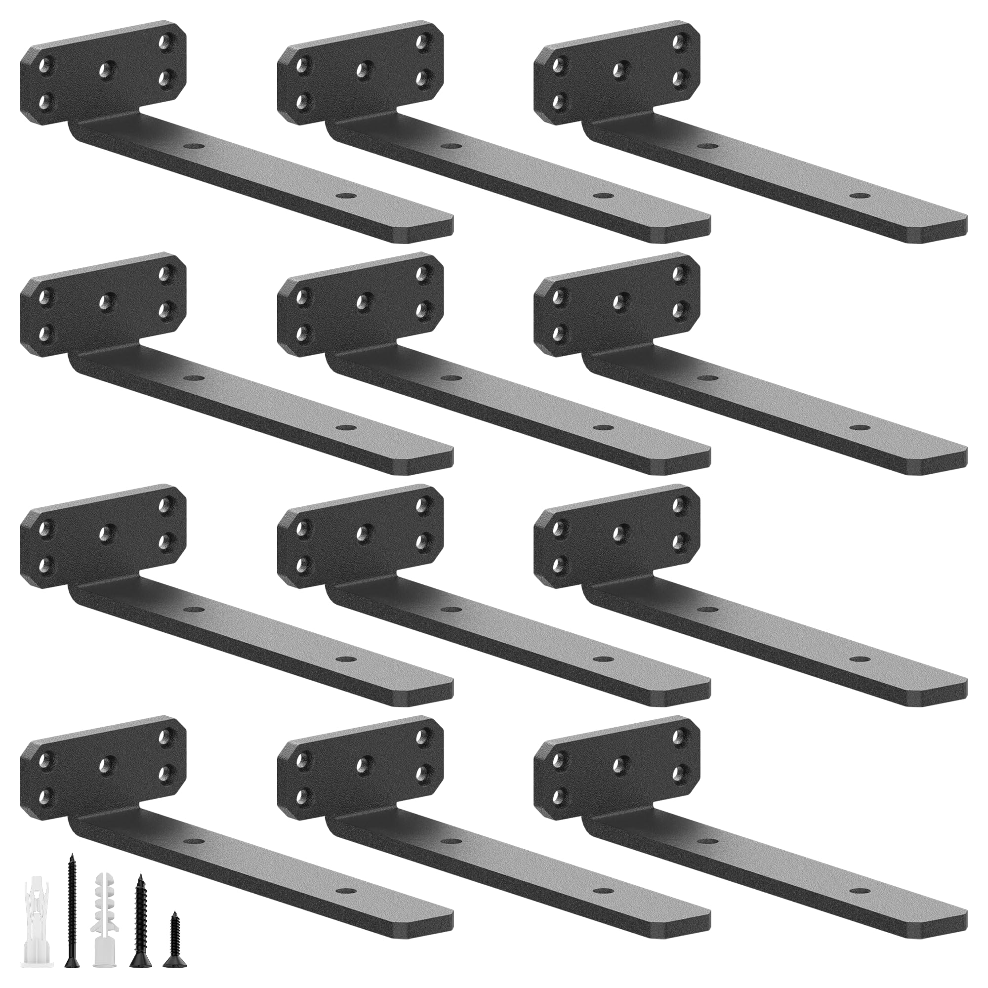 SKYSEN 12 Pack 12" Floating Shelf Bracket, Shelves Brackets, Wood