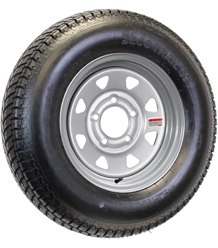 Amazon.com: eCustomrim Trailer Tire Silver Spoke Rim ST205