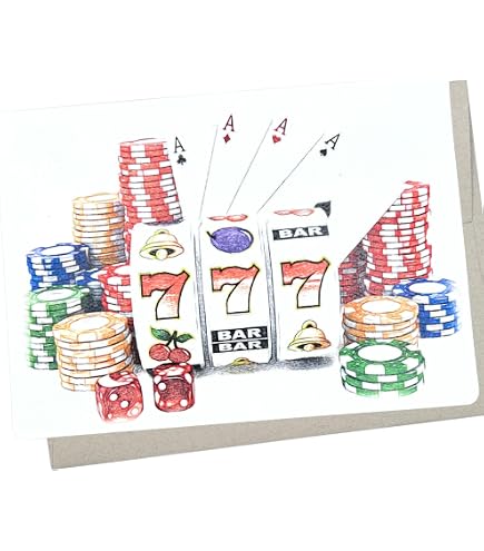 Casino-Geburtstagskarte Mit Golden Retriever – 12,7 X 17,8 Cm, Blanko Innen, Premium-Papier