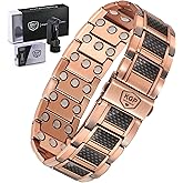 KGP® Strength Magnetic Copper Bracelet for Men,Adjustable Mens Copper Therapy Carbon Fiber Bracelet with 3800 Gauss Enhanced Magnets Power,Magnetic Pure Copper Wristband Jewelry Gift