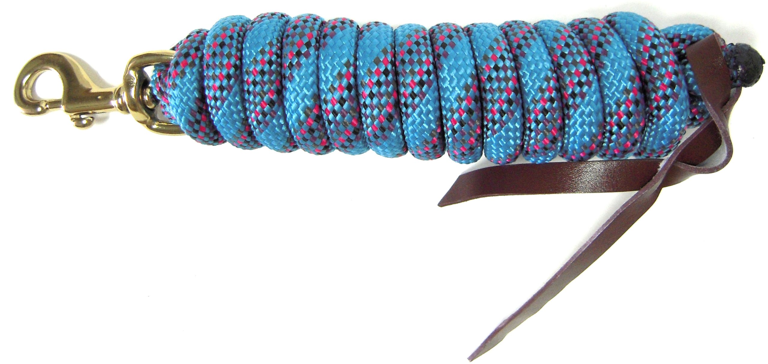 Hamilton Cowboy Braided Rope Lead, Multi-Weave Ocean Blue, 5/8" Thick x 10' Long