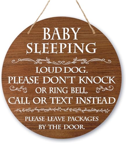 "Shhh Baby Sleeping" Do Not Knock Door Sign - 2 Pack With No Soliciting & Remove Shoes Signs, 7.9x7.9 Inch - View #6