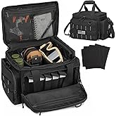HAMBOLY Tactical Gun Range Bag for Handguns, Pistol Range Bag with 6X Magazine Slots and Extra Pockets for Ammo and Essentials for Shooting Hunting Outdoor Sports