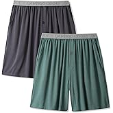 BAMBOO COOL Men's Pajama Bottoms Soft Comfy Breathable Lightweight Sleepwear Lounge Pajamas Shorts with pockets 2 Pack