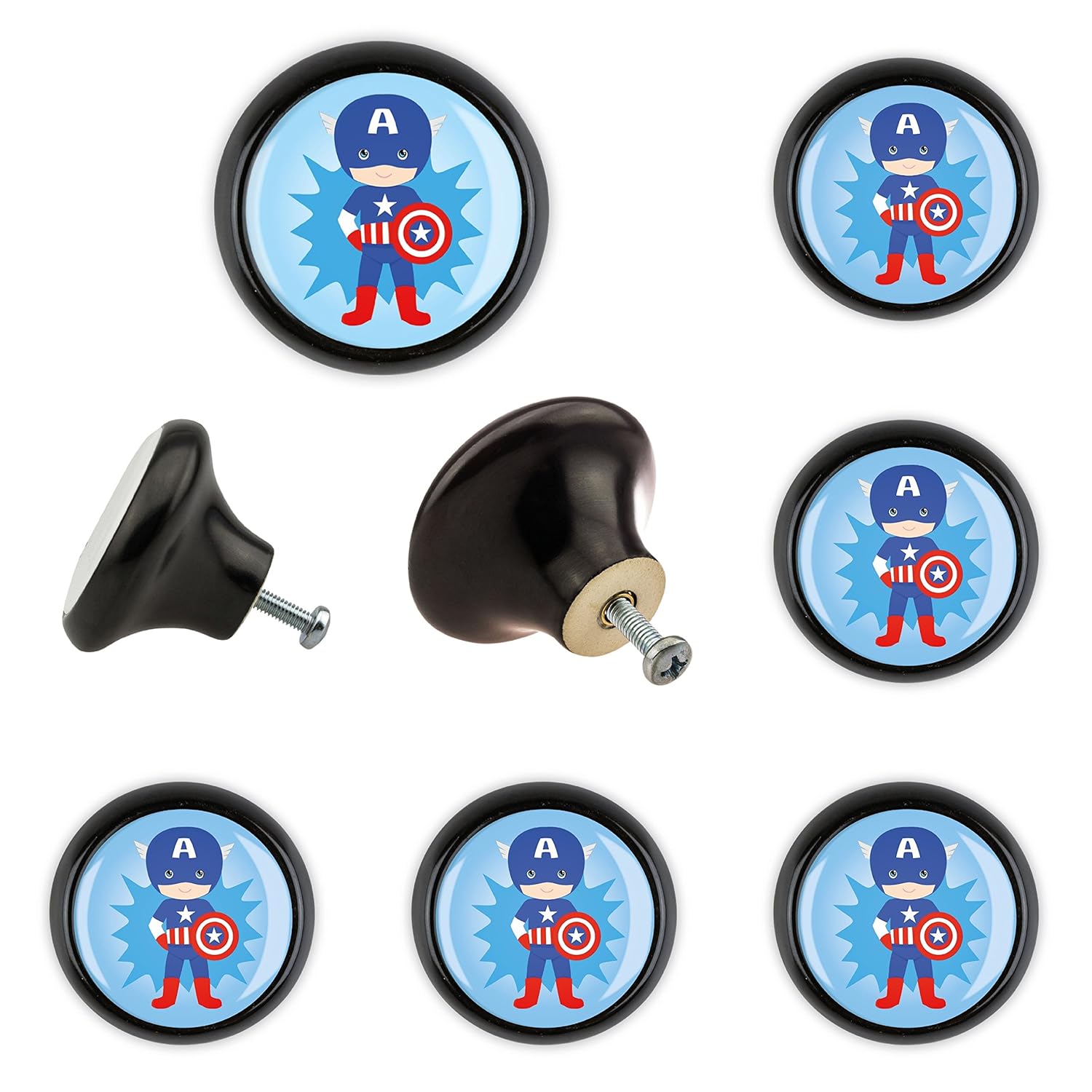 Set Of 6 Ceramic Door Drawer Knob With Kk600092s Superhero Hero