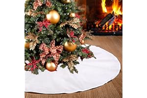 SevenFish Plain White Christmas Tree Skirt 30 inch Small Double Layers Soft Burlap Tree Skirt for Merry Christmas Party Traditional Christmas Tree Decorations