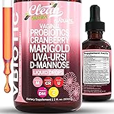 Clean Nutraceuticals VBiotic Vaginal Probiotic for Women Liquid Drops | Cranberry Uva Ursi Horsetail D-Mannose Prebiotics Marigold & Black Cohosh Vaginal Health Supplement | pH Balance