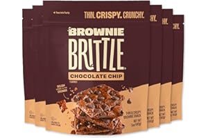 Brownie Brittle – Original Chocolate Chip Thin and Crispy Sweet Snacks, Family Size (Pack of 6, 5 oz), Rich Gourmet Brownie Bites Dessert