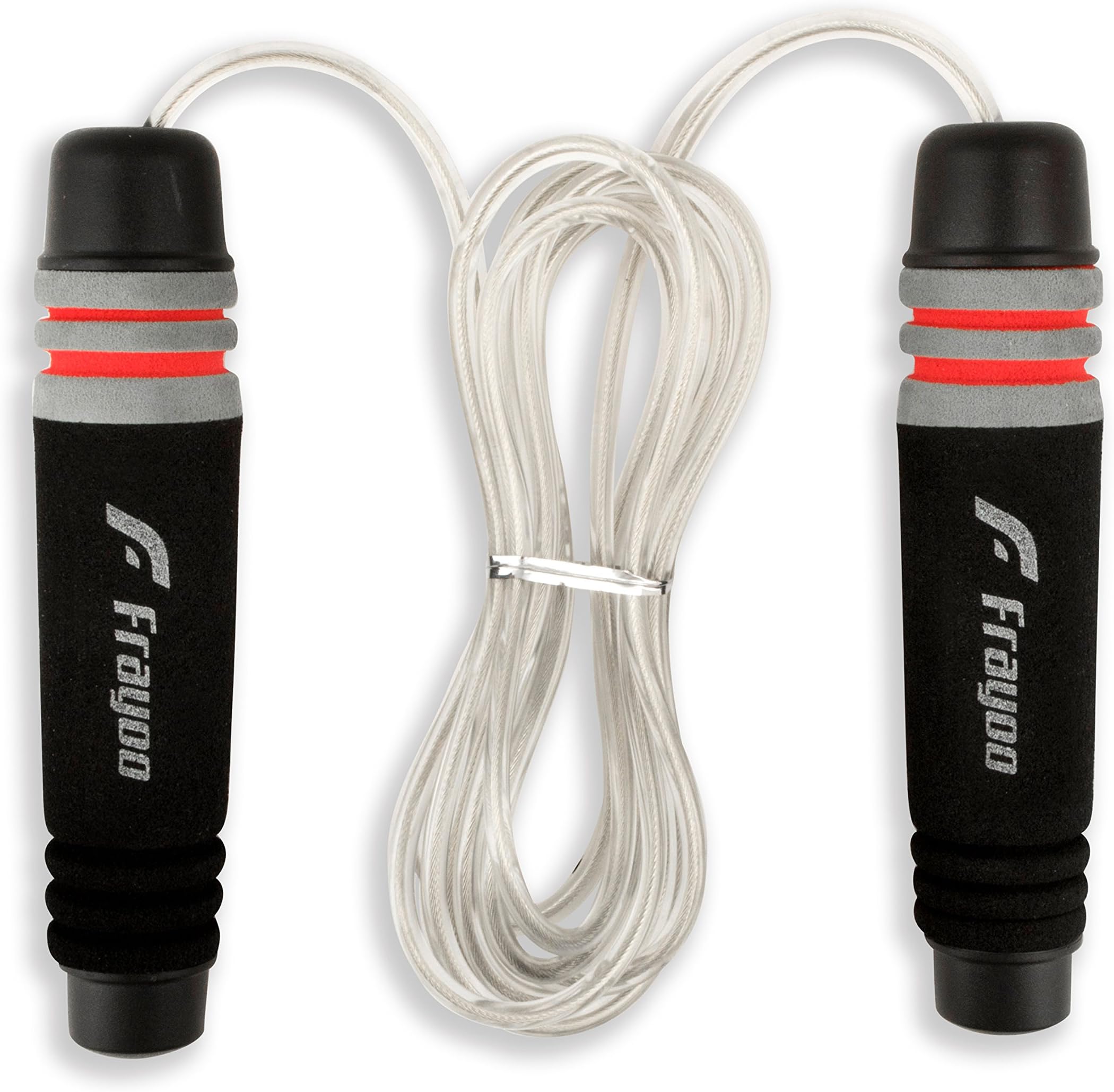 *Skipping Rope, Jumping Rope with Conducive and Thick Foam Handle. Easily adjustable without cutting and with 4mm Stainless Steal Rope