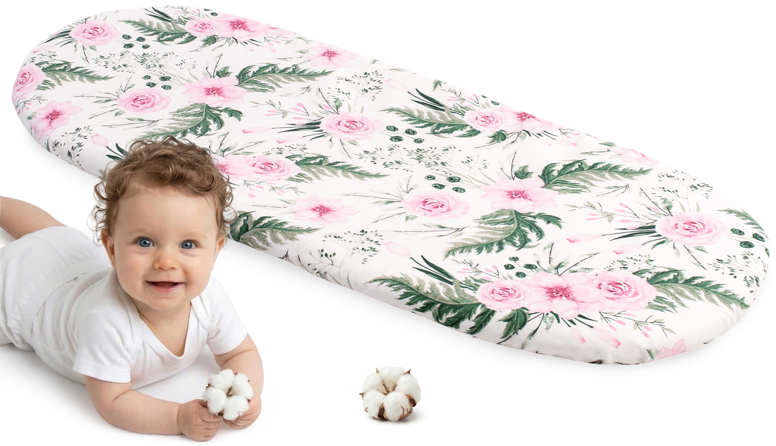 Medi Partners Fitted Sheet Pram 86 x 40 cm 100% Cotton Mattress Protector Baby — image 1